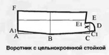 Отложной воротник с цельнокроеной стойкой